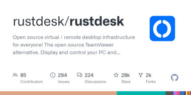 RustDesk - Open source virtual / remote desktop infrastructure for everyone! The open source TeamViewer alternative. Display and control your PC and Android devices from anywhere at anytime