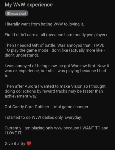 That's my post on #Reddit. What's your opinion about #WvW in...