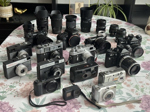 Many analog/digital cameras and lenses